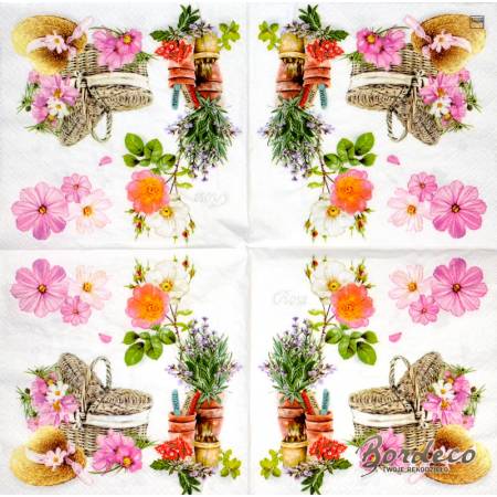 Serwetka do decoupage HOME FASHION piknikowy kosz 33x33